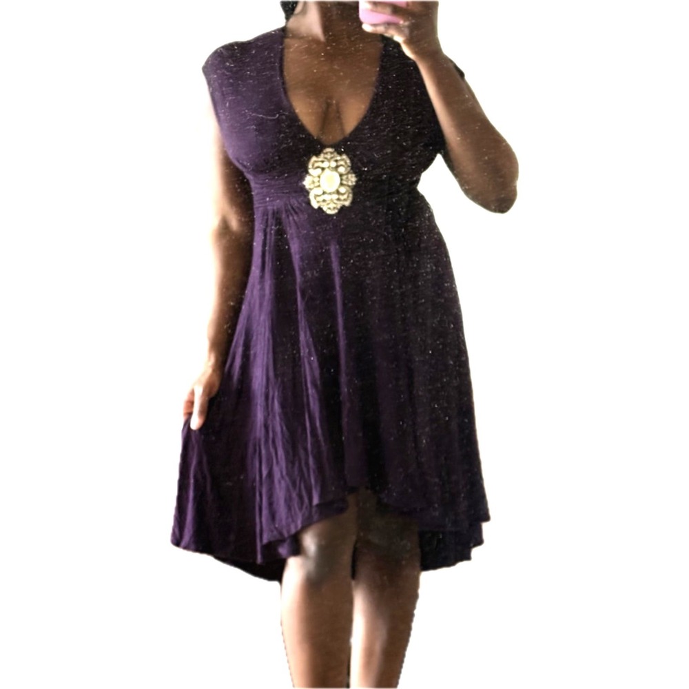 RHOC Sky Dress Purple Medallion Flowy Y2K Gem 💎 Size Small Vintage‎